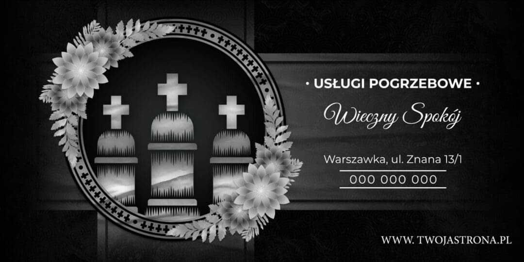 BANER PREMIUM - POGRZEBY ZAKŁAD POGRZEBOWY - 200X100 CM - SUPER JAKOŚĆ!
