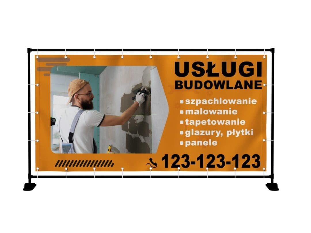 BANER PREMIUM - USŁUGI BUDOWLANE - 200X100 CM - SUPER JAKOŚĆ!