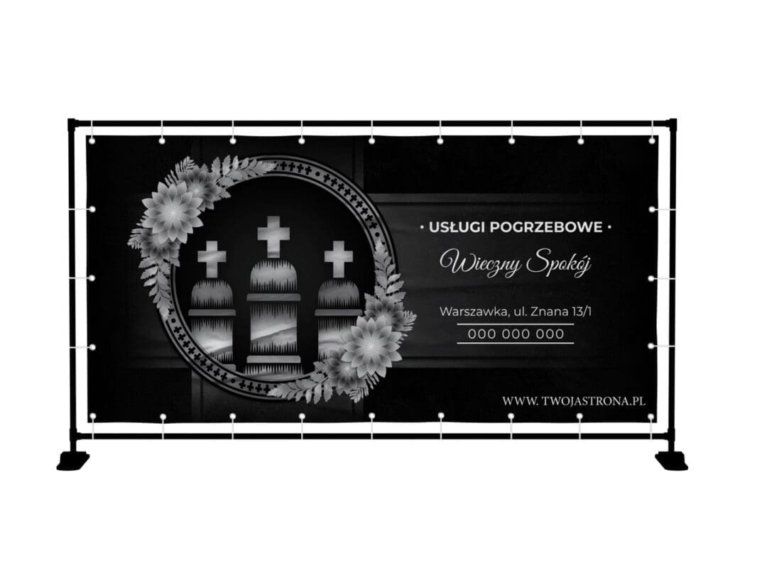 BANER PREMIUM - POGRZEBY ZAKŁAD POGRZEBOWY - 200X100 CM - SUPER JAKOŚĆ!