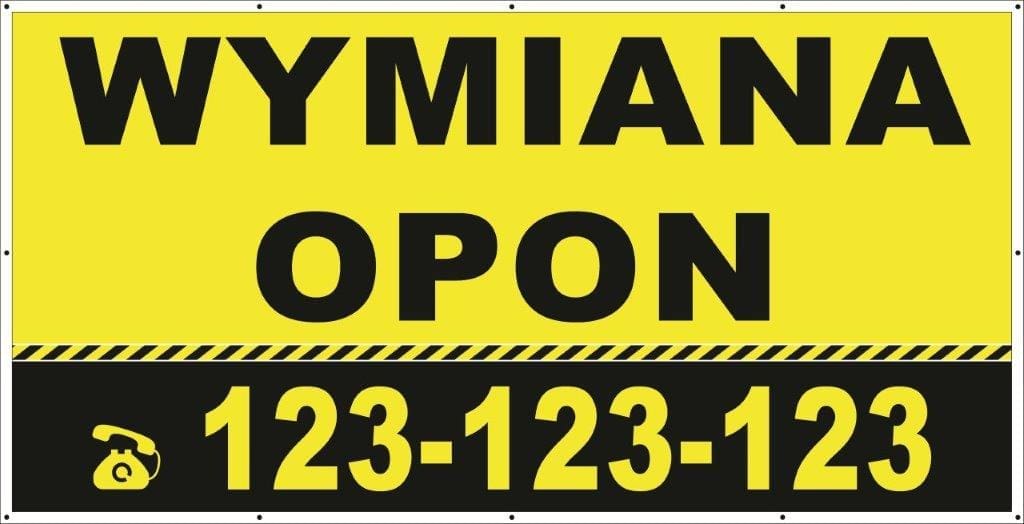 Baner Reklamowy 2 x 1 m - Wymiana Opon- Baner Premium - Mocny !