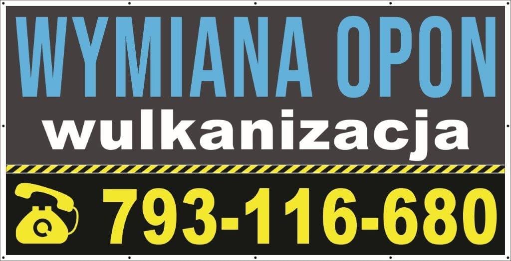 Baner Reklamowy 2 x 1 m - Wymiana Opon- Baner Premium - Mocny !