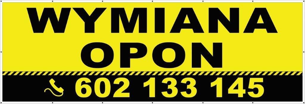 Baner Reklamowy 2 x 1 m - Wymiana Opon- Baner Premium - Mocny !