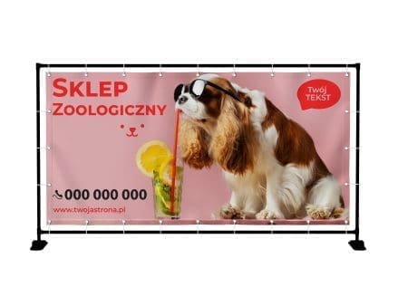BANER PREMIUM - SKLEP ZOOLOGICZNY - 200X100 CM - SUPER JAKOŚĆ!
