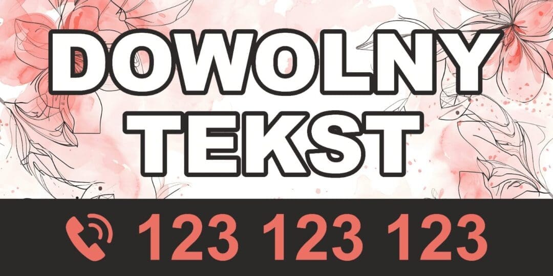 BANER REKLAMOWY - DOWOLNY TEKST - KW2 - 200X100 CM SUPER JAKOŚĆ!