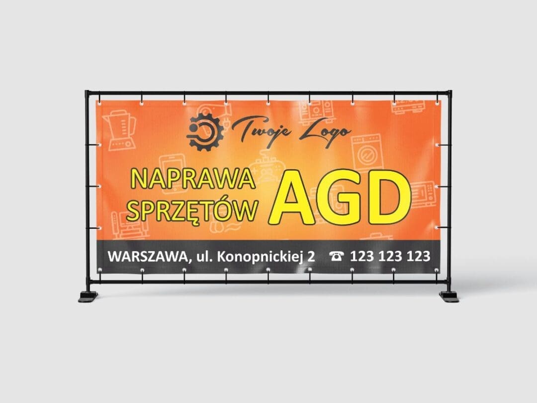 BANER REKLAMOWY - NAPRAWA SPRZĘTÓW AGD - 200X100 CM - SUPER JAKOŚĆ