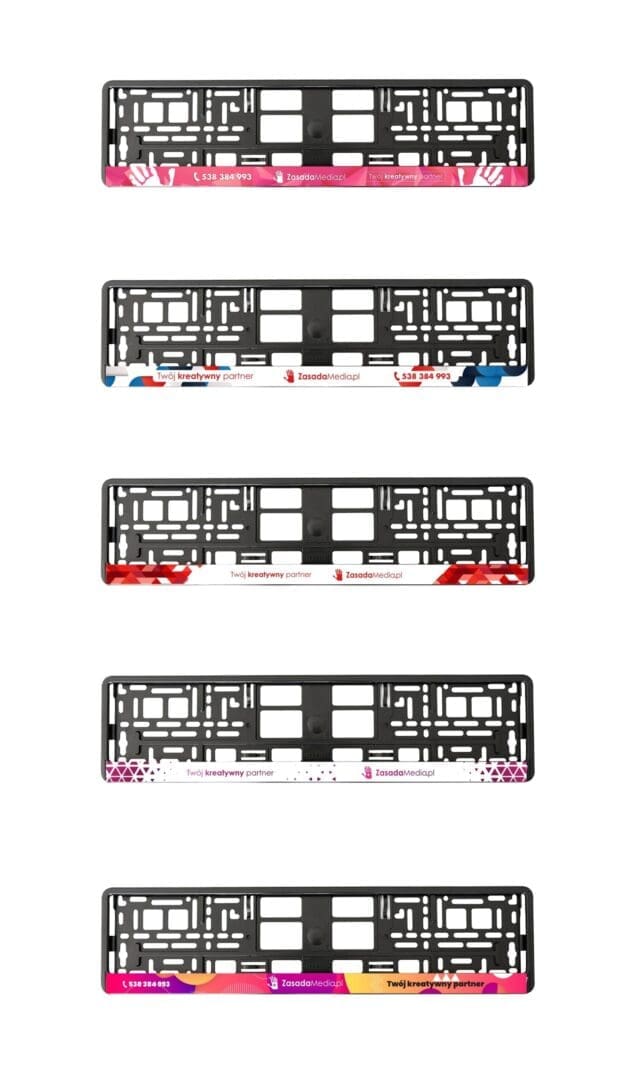 Ramki pod Tablice Rejestracyjne z Nadrukiem UV – Trwałe i Wyjątkowe - 10 szt.