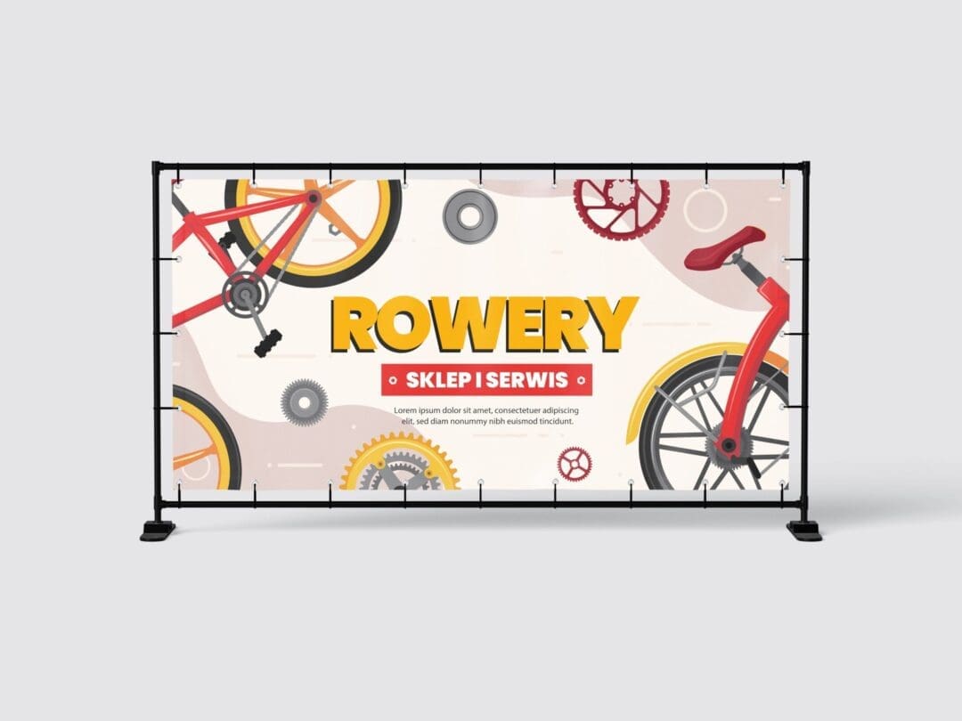 BANER PREMIUM - ROWERY - SKLEP SERWIS - 200X100 CM - SUPER JAKOŚĆ!