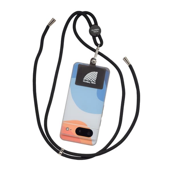 Smycz do telefonu Flex, czarny