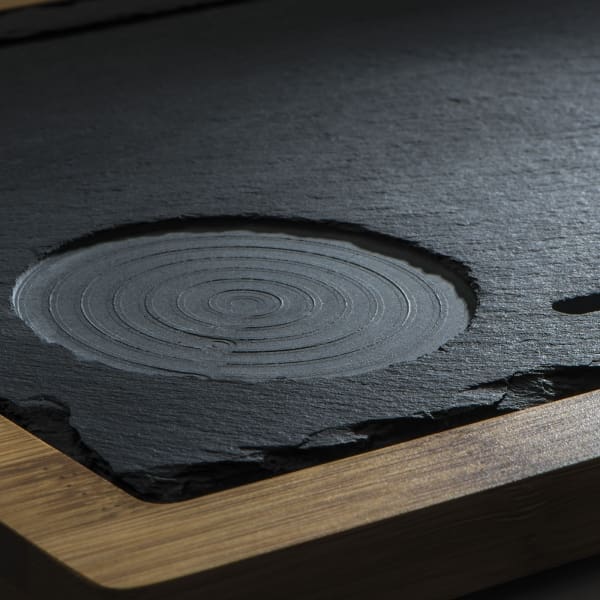 Taca bambusowa z łupkiem