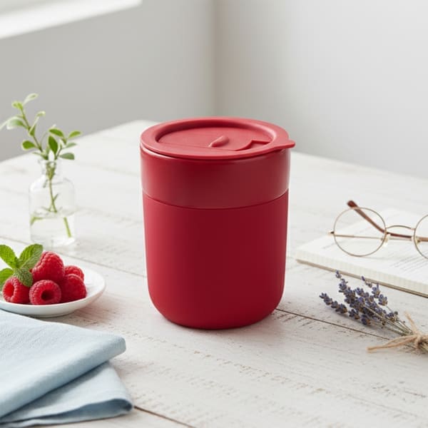 Kubek ceramiczny Caldo 370 ml, czerwony